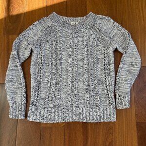 Gap cable white and navy knit sweater